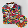 Funny Tropical Santa Christmas Polo Shirt, Mens Golf Polo, Christmas Shirts For Men