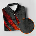 Red Claw Marks Hawaiian Golf Shirt, Scratch Print Men's Golf Shirt, Polo Shirts For Men