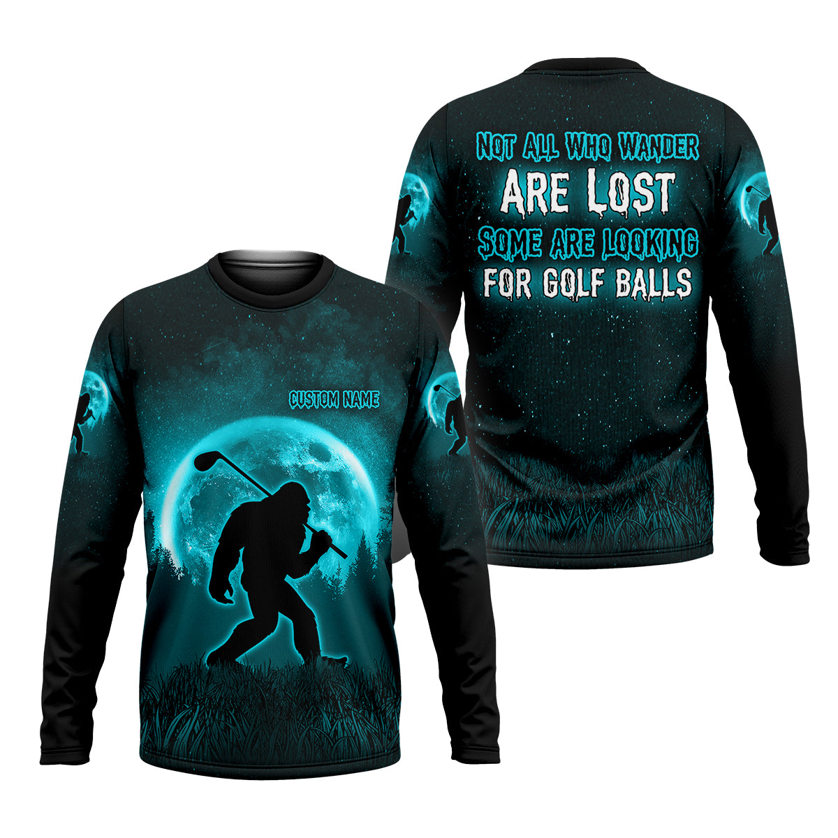 Custom Bigfoot Golf Polo Shirt, Mens Golf Gift, Funny Golf Shirt, Golf Gift For Dad