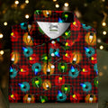 Colorful Christmas Light Plaid Women's Golf Tops, Christmas Golf Shirt, Golf Gift For Ladies
