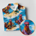 Cool Rooster Beach Vacation Hawaiian Golf Shirt, Mens Golf Polo, Printed Golf Shirts