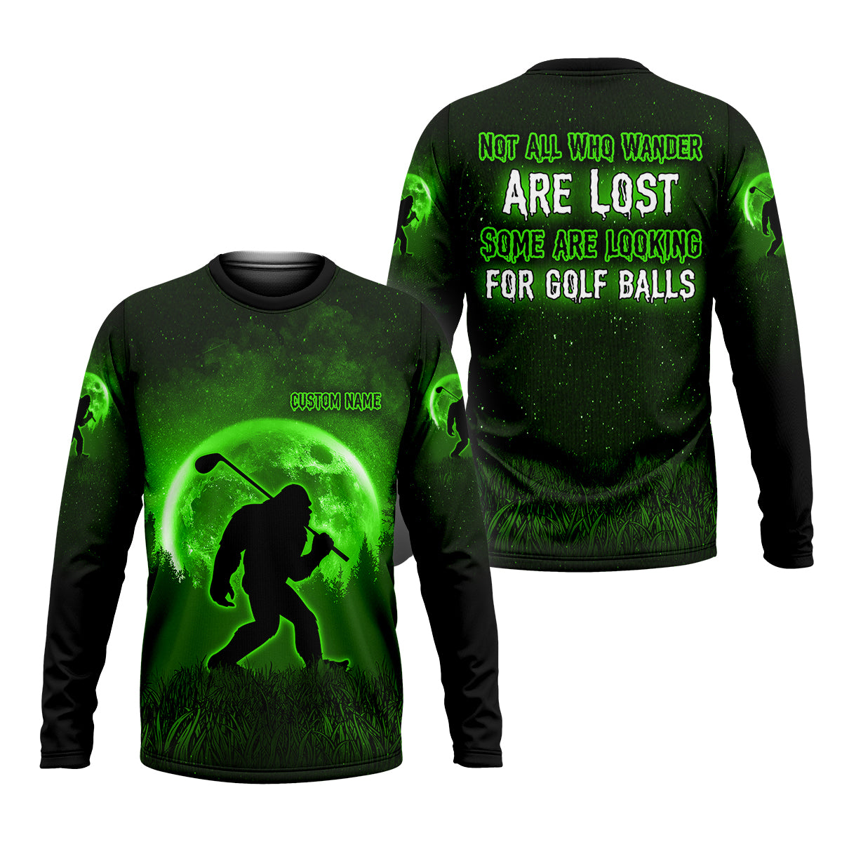 Custom Bigfoot Golf Polo Shirt, Mens Golf Gift, Funny Golf Shirt, Golf Gift For Dad