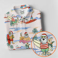 Funny Tropical Santa Christmas Golf Shirt, Women's Golf Tops, Hawaiian Golf Shirt, Printed Golf Shirt