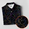 Neon Rubber Duck Pattern Golf Shirt, Ladies Golf Tops, Hawaiian Golf Shirt, Golf Tops For Women