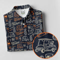 Funny Golf Bourbon Cigar Pattern Polo Shirt, Golf Polo Shirts For Men, Mens Golf Apparel