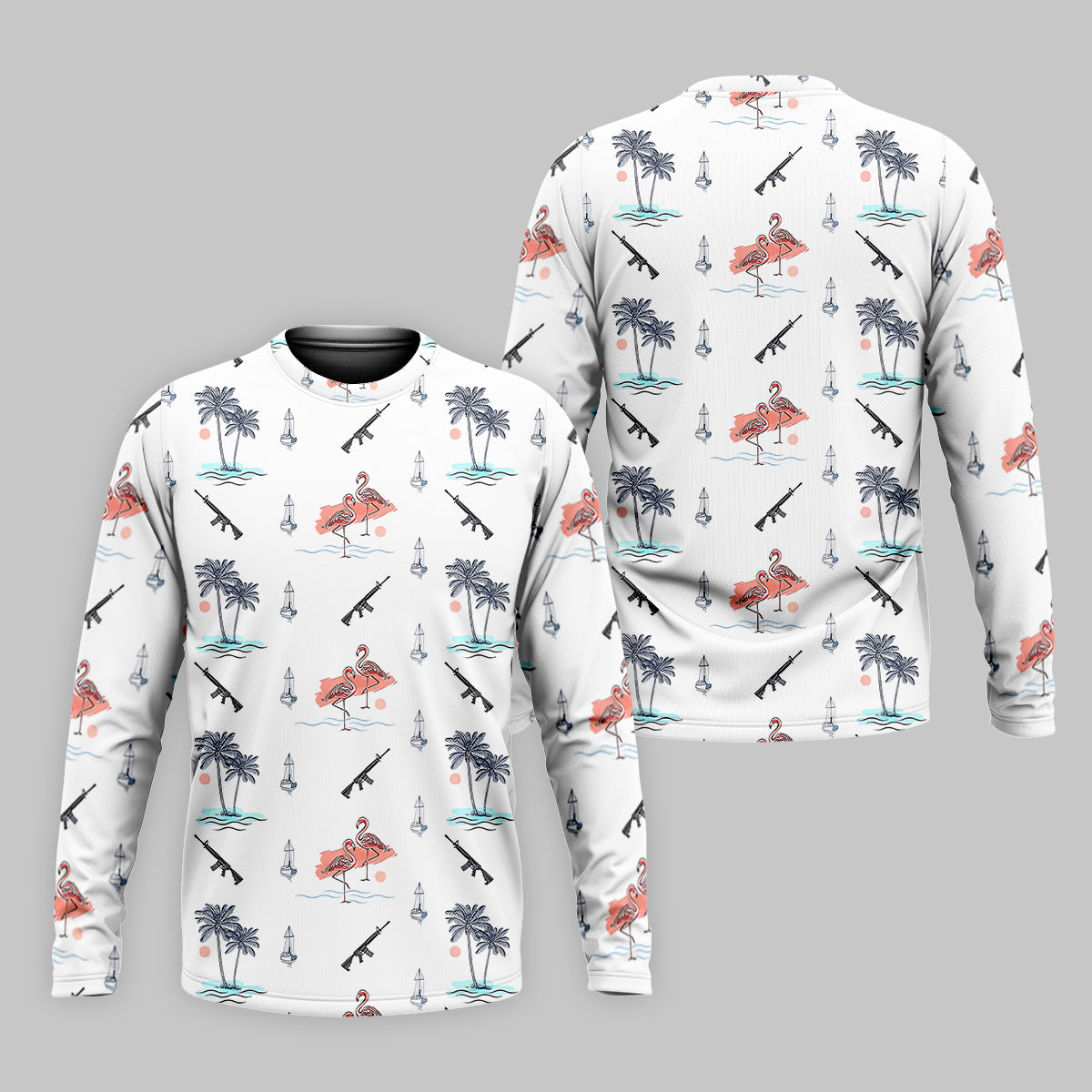 Flamingo Golf Polo Shirt, Mens Golf Gift, Funny Golf Shirt, Tropical Shirt
