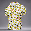Funny Bee Breast Cancer Pattern Polo Shirt, Mens Golf Shirts, Golf Polo Shirts For Men