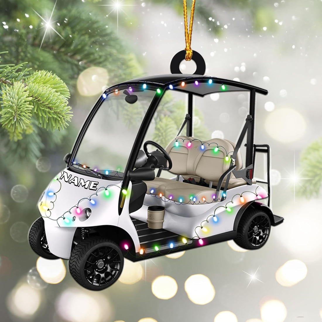 Personalized Golf Cart Ornaments, Golf Keychain, Golf Accessories, Gift For Golfers