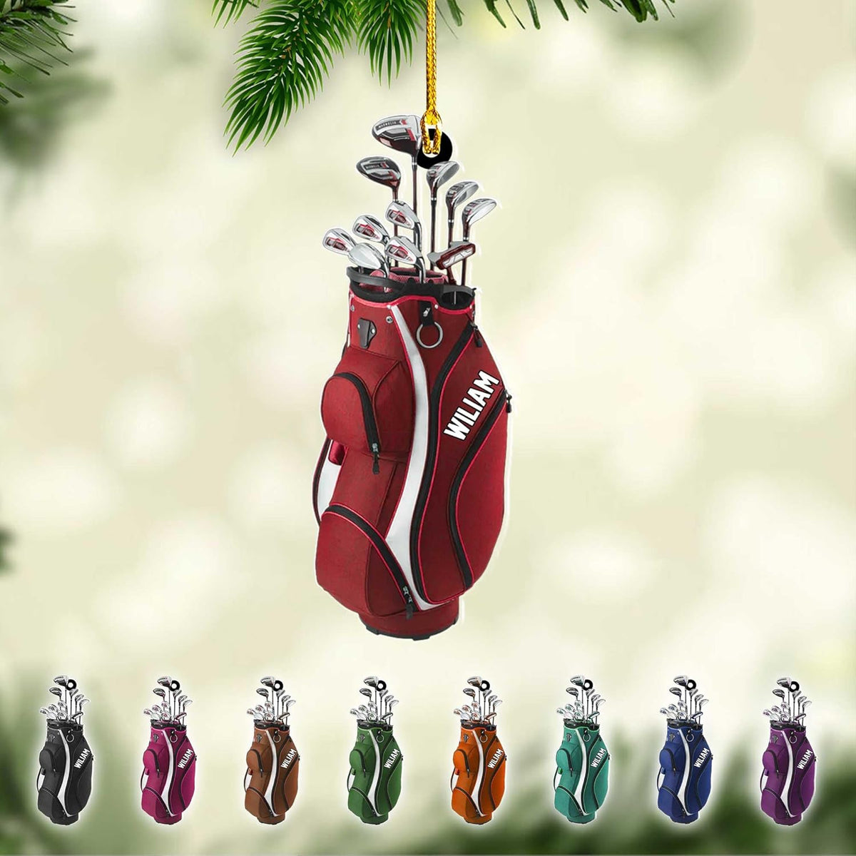Personalized Golf Bag Ornaments, Golf Keychain, Golf Accessories, Gift For Golf Lover