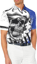 Funny Skull Men's Golf Polo Shirt, Skull Golf Shirt, Dad Golf Gift