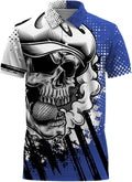 Funny Skull Men's Golf Polo Shirt, Skull Golf Shirt, Dad Golf Gift