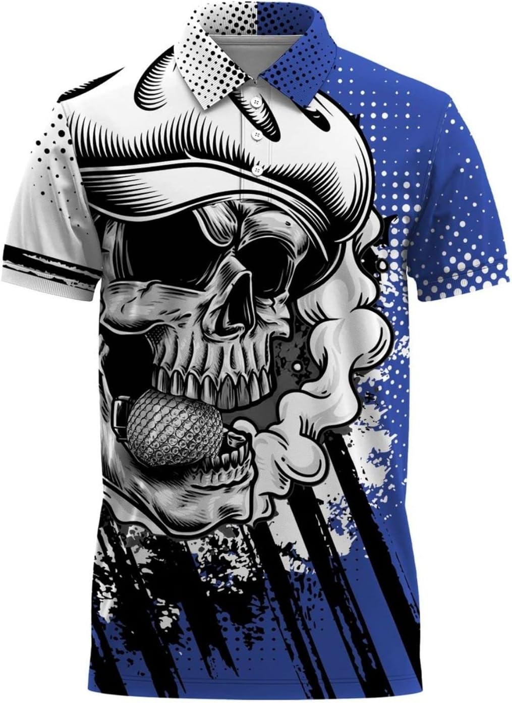 Funny Skull Men's Golf Polo Shirt, Skull Golf Shirt, Dad Golf Gift