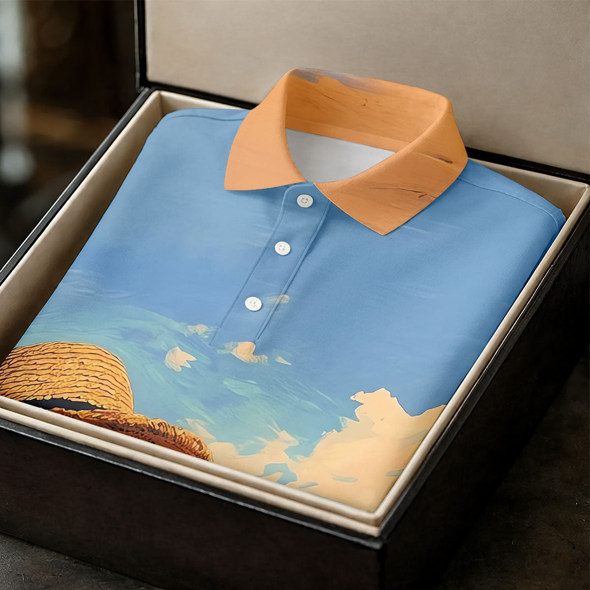 Beach Monkey Sky Sand Hawaiian Golf Polo, Golf Tops For Men, Golfing Apparel