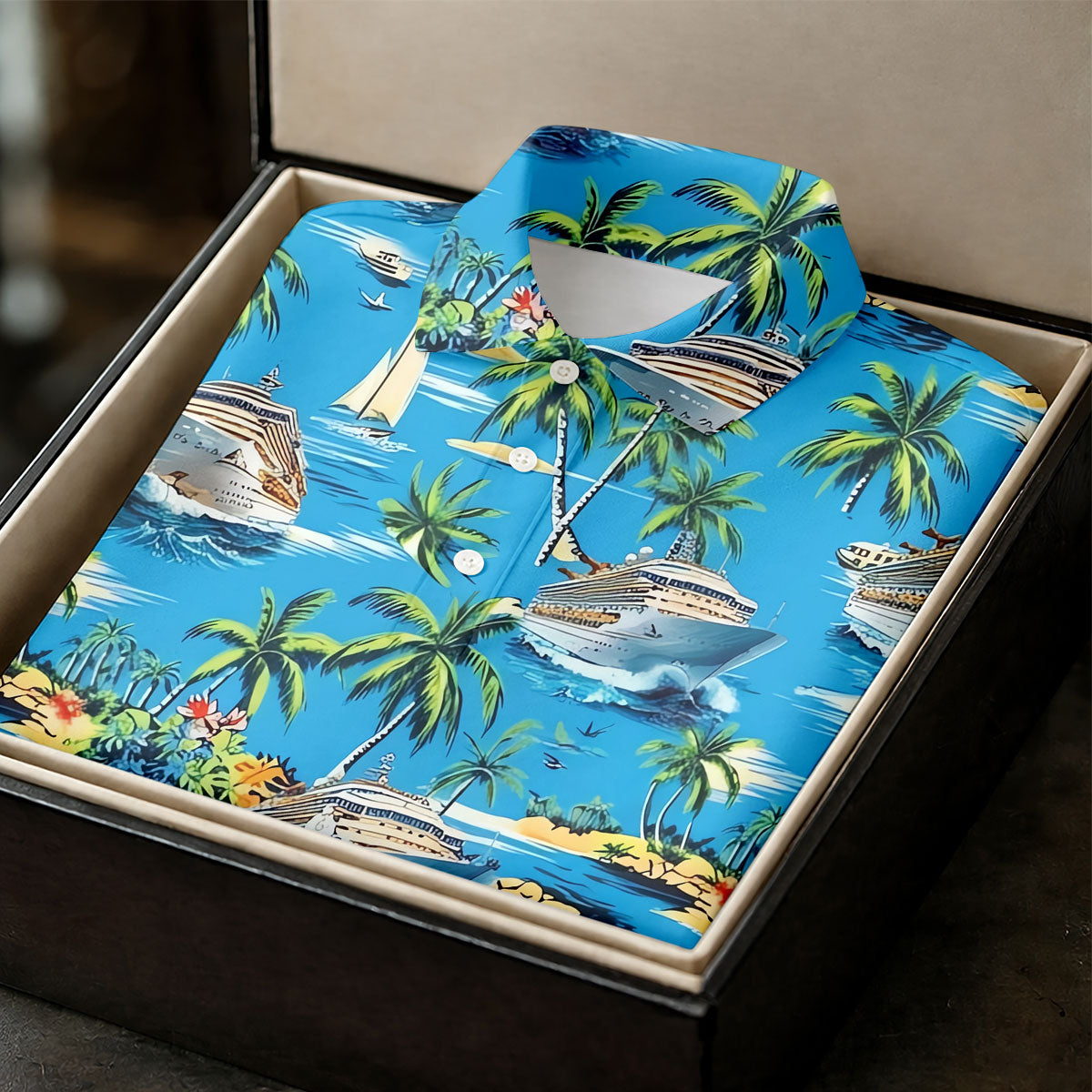 Tropical Cruise Vintage Hawaiian Golf Shirt, Women's Golf Tops, Ladies Golf Shirts