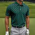 Smoke Whiskey Green Golf Shirt, Golf Whiskey Polo Shirts For Men, Golf Shirts For Men