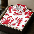 Lobster Pattern Vintage Hawaiian Golf Shirt, Men's Golf Shirt, Polo Shirts For Men