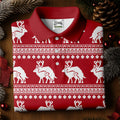 Reindeer Humping Seamless Pattern Golf Shirt, Christmas Golf Shirt, Golf Shirts For Men, Golf Gift For Men