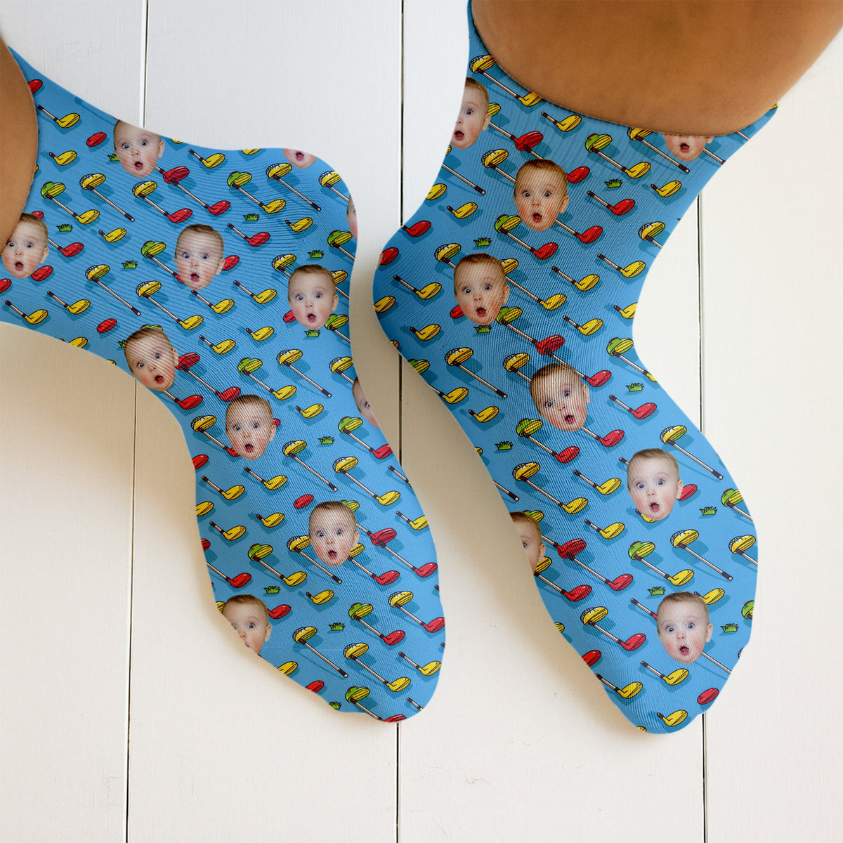 Socks With Faces, Fun Socks For Men, Christmas Golf Gift, Golf Gift For Dad