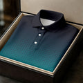 Turquoise Gradient Hawaiian Golf Shirt, Golf Tops For Men, Polo Shirts For Men