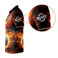 Fire Golf Ball Custom Men's Golf Polo Shirt, Golfing Apparel, Golf Gifts For Men