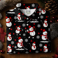Cute Snowman Golf Pose Black Golf Shirt, Christmas Golf Shirt, Ladies Golf Shirts, Golf Gifts For Women