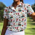Santa Beer Christmas Golf Polo Shirt, Christmas Golf Shirt, Womens Golf Apparel