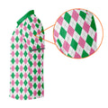 Green Pink Argyle Men Golf Shirts, Funny Golf Polos, Unique Gift For Golfer