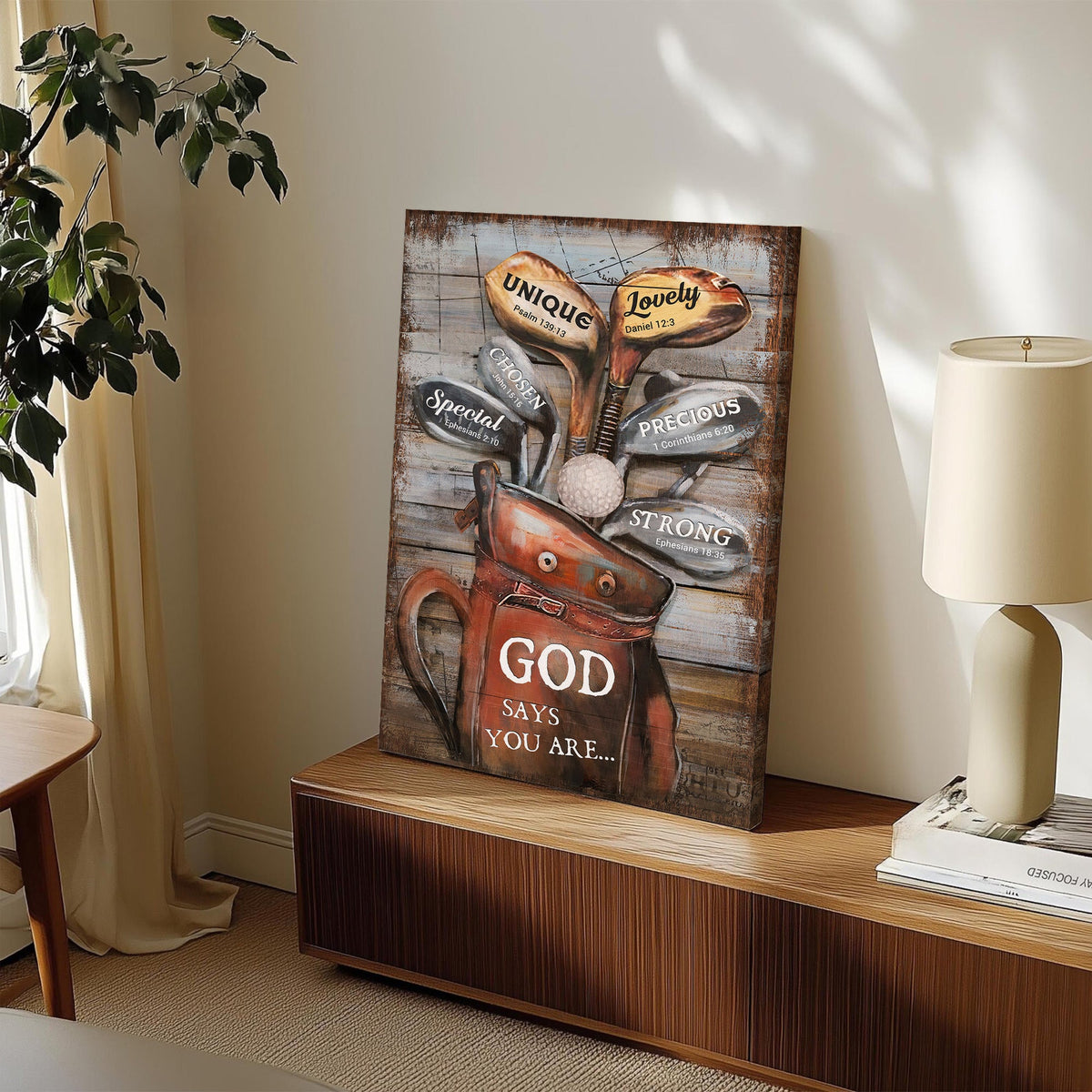 God Says You Are Canvas Wall Art, Golf Decor, Gift For Golfers