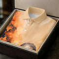 Gentleman Monkey Whiskey Golden Sunset Hawaiian Golf Polo, Golf Tops For Women, Golfing Apparel
