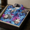 Funny Opossum Blue Purple Hawaiian Golf Shirt, Tropical Theme Golf Shirt For Women