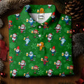 Christmas Characters Golf And Beer Green Women's Funny Golf Shirts, Christmas Golf Shirt, Polo Shirts For Women