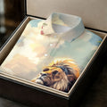 Lion Dreamscape Mist Hawaiian Golf Polo, Golf Tops For Men, Golfing Apparel