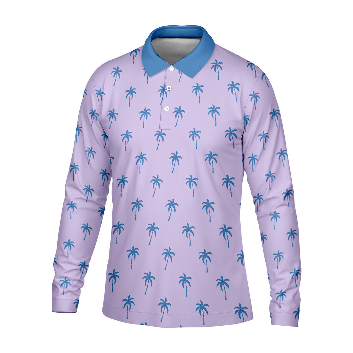 Palm Tree Pattern Hawaiian Polo Golf Shirts, Mens Hawaiian Golf Shirts, Matching Golf Shirts For Couple