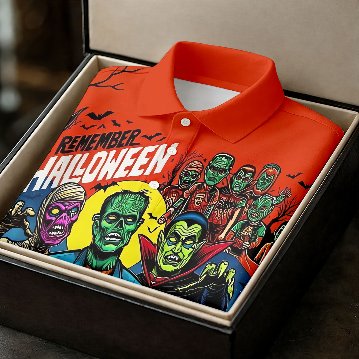 I Remember Halloween Classic Monster Golf Polo Shirt, Men's Golf Shirts, Hawaiian Golf Shirt