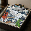T Rex Surfing Great Wave Golf Polo Shirt, Women's Golf Polo, Golf Shirts For Women