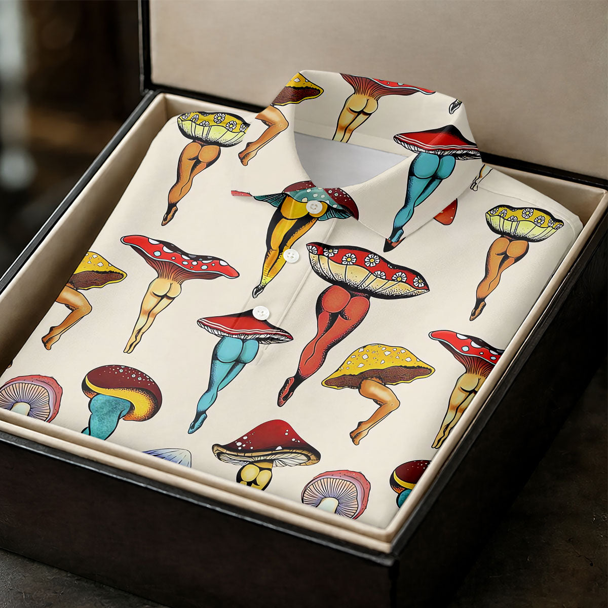 Funny Mushroom Legs Pattern Golf Polo Shirt, Printed Golf Shirts, Golf Polo Shirts For Men