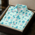 Funny Tropical Couple Beach Pattern Men's Golf Shirt, Hawaiian Golf Shirt, Golf Apparel For Men