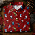 Funny Christmas Characters Golf Pose Red Golf Shirt, Christmas Golf Shirt, Polo Shirts For Men