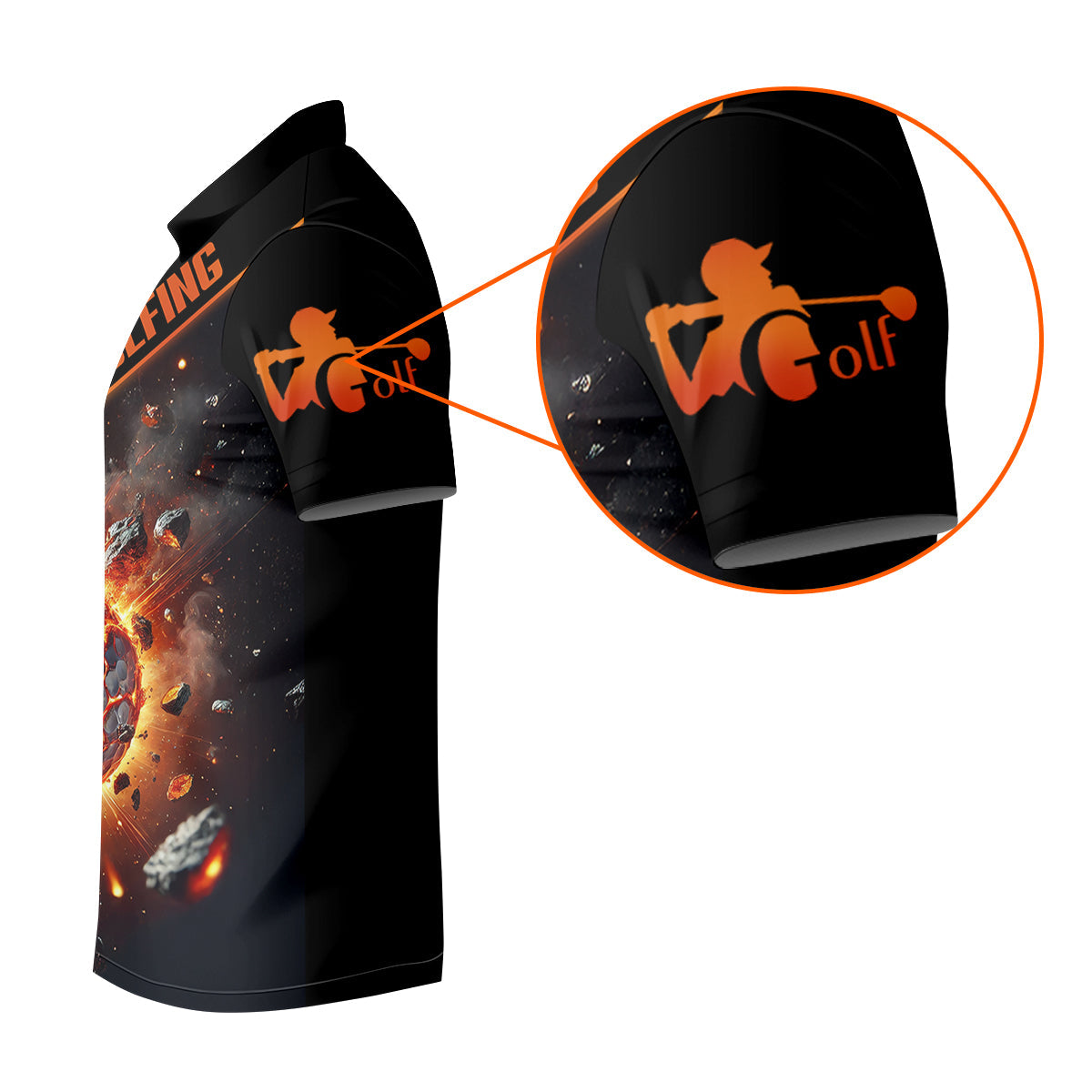 Galactic Golf Men's Golf Polo Shirt, Golfing Apparel, Mens Golf Gift, Funny Golf Shirt