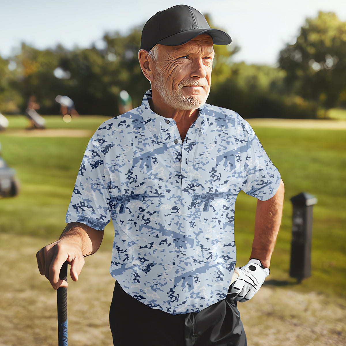 Camouflage Golf Polo, Golfing Apparel, Mens Golf Gift, Camouflage Golf Shirts
