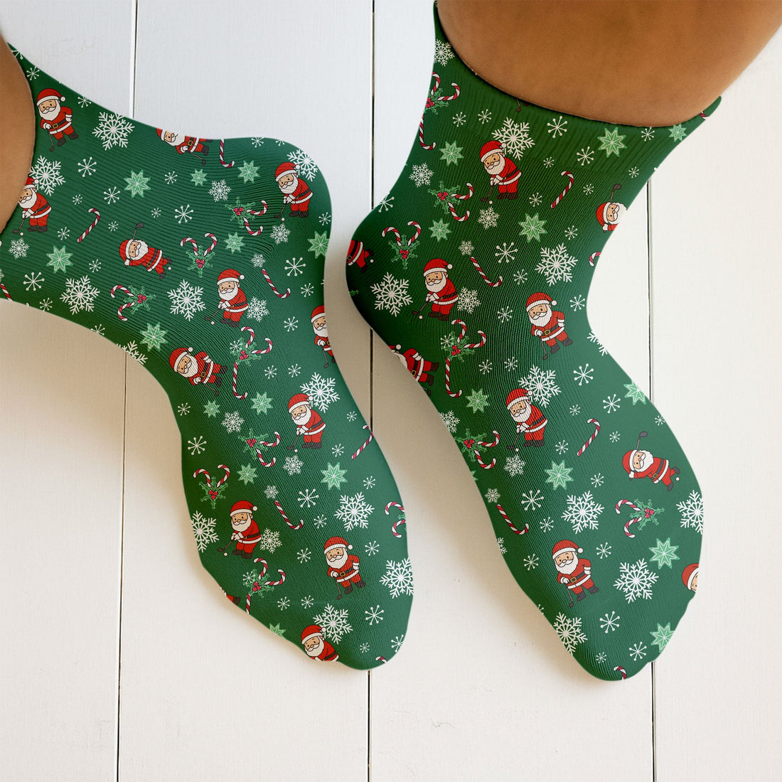 Hood Crew Merry Christmas Funny Print Golf Socks, Christmas Golf Gift, Gifts For Golf Lovers