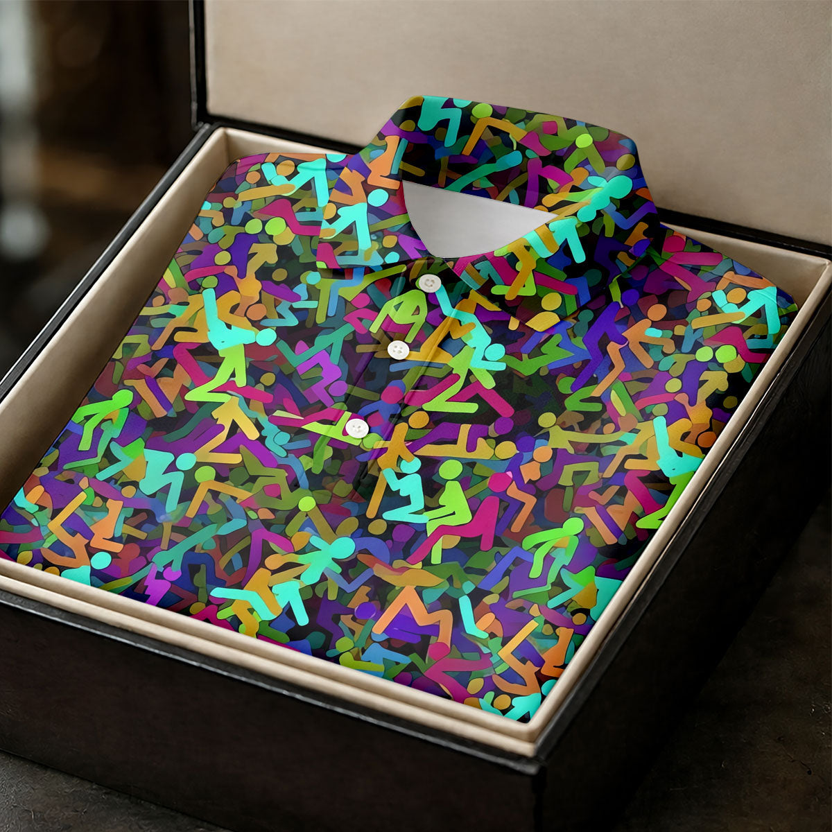 Colorful Abstract Golf Pattern Polo Shirt, Mens Golf Shirts, Hawaiian Golf Shirt