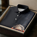 Monkey Gentleman Midnight Amber Hawaiian Golf Shirt, Women's Golf Tops, Ladies Golf Shirts