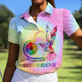 Whatever Color Cancer Sucks Hummingbird Polo Shirt, Golf Shirts For Women, Ladies Golf Top