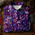 Christmas Neon Santa Golf Pose Women's Funny Golf Tops, Christmas Golf Shirt, Polo Shirts For Women
