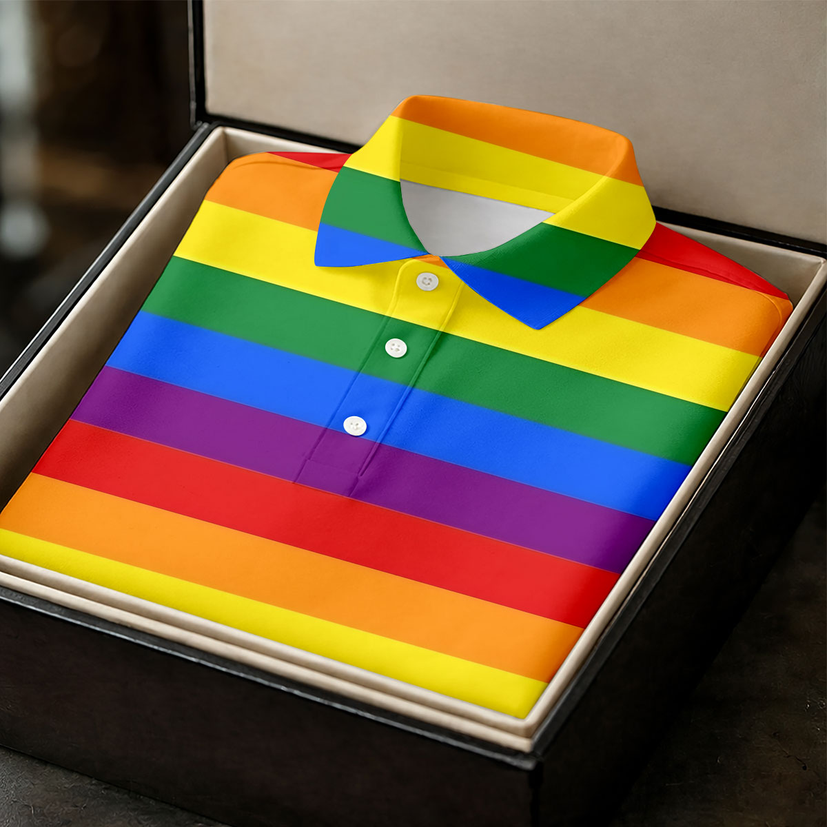LGBT Rainbow Flag Golf Tops For Men, Pride Month Celebrate Golf Shirts For Men