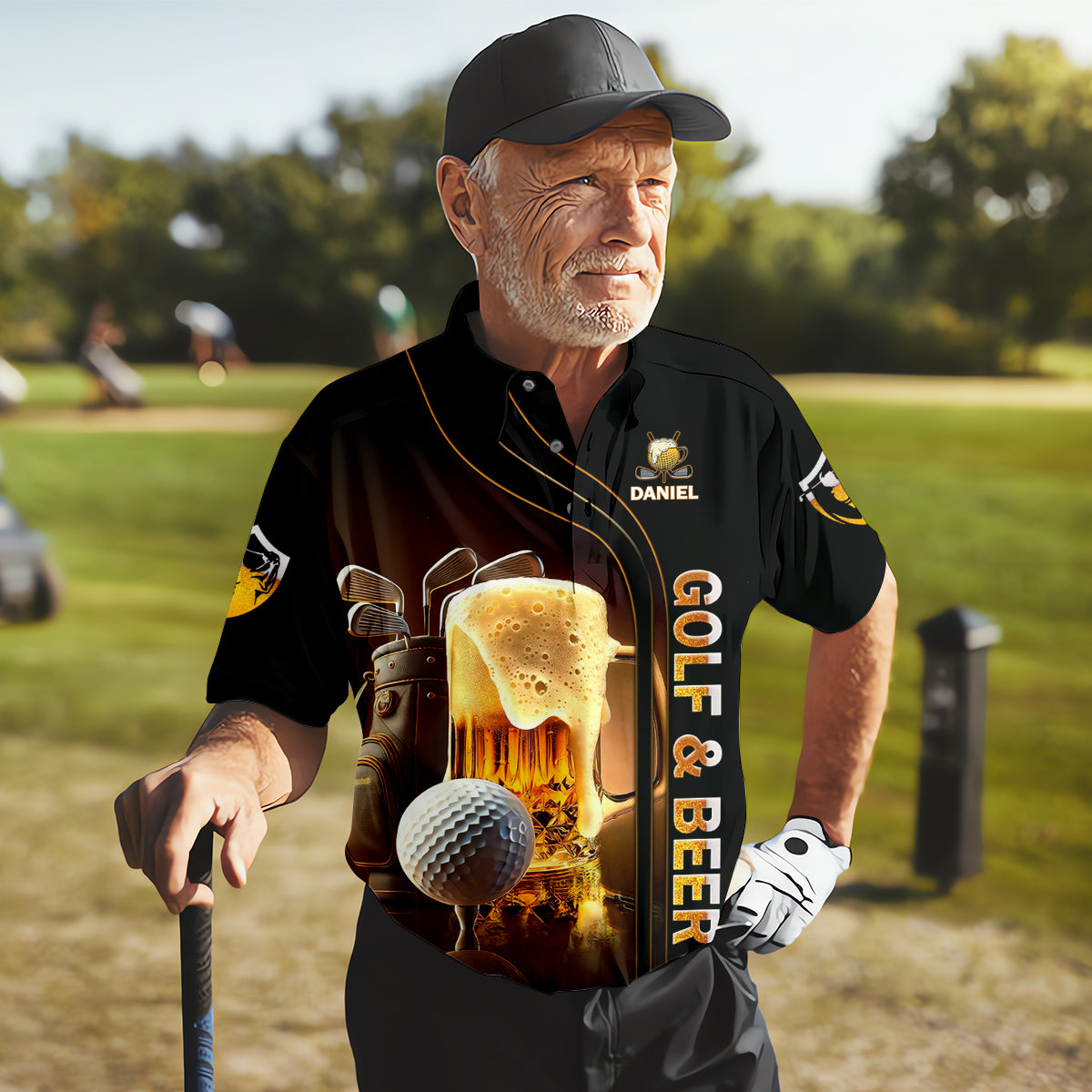 I'm A Simple Man I Like Playing Golf & Beer Custom Funny Golf Polo Shirt, Dad Golf Gifts