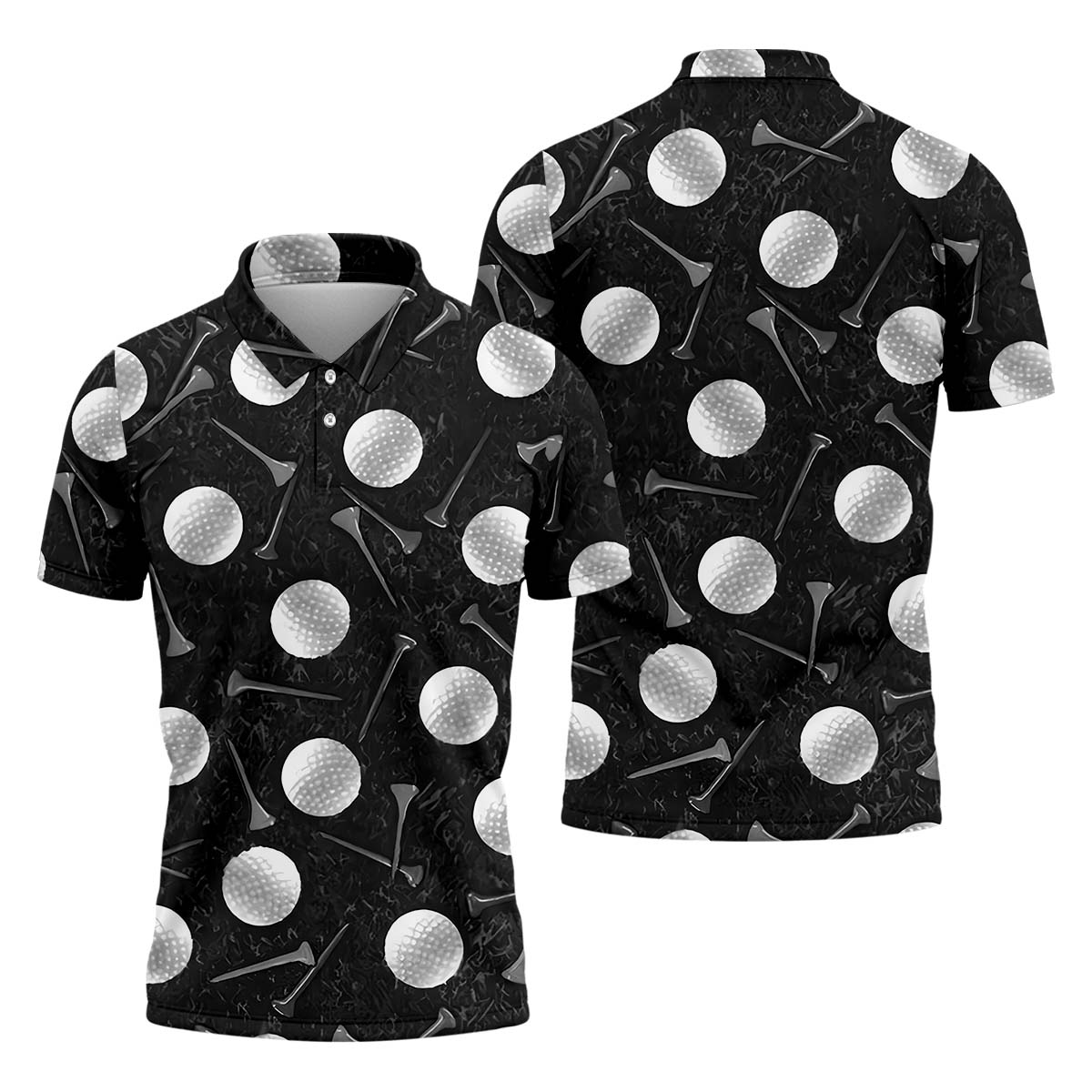 Golf Balls Black Men's Golf Polo Shirt, Funny Golf Shirt, Gifts For Golfer