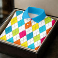 Retro Argyle Diamond Checkered Golf Shirt, Golf Polo For Women, Printed Golf Shirt