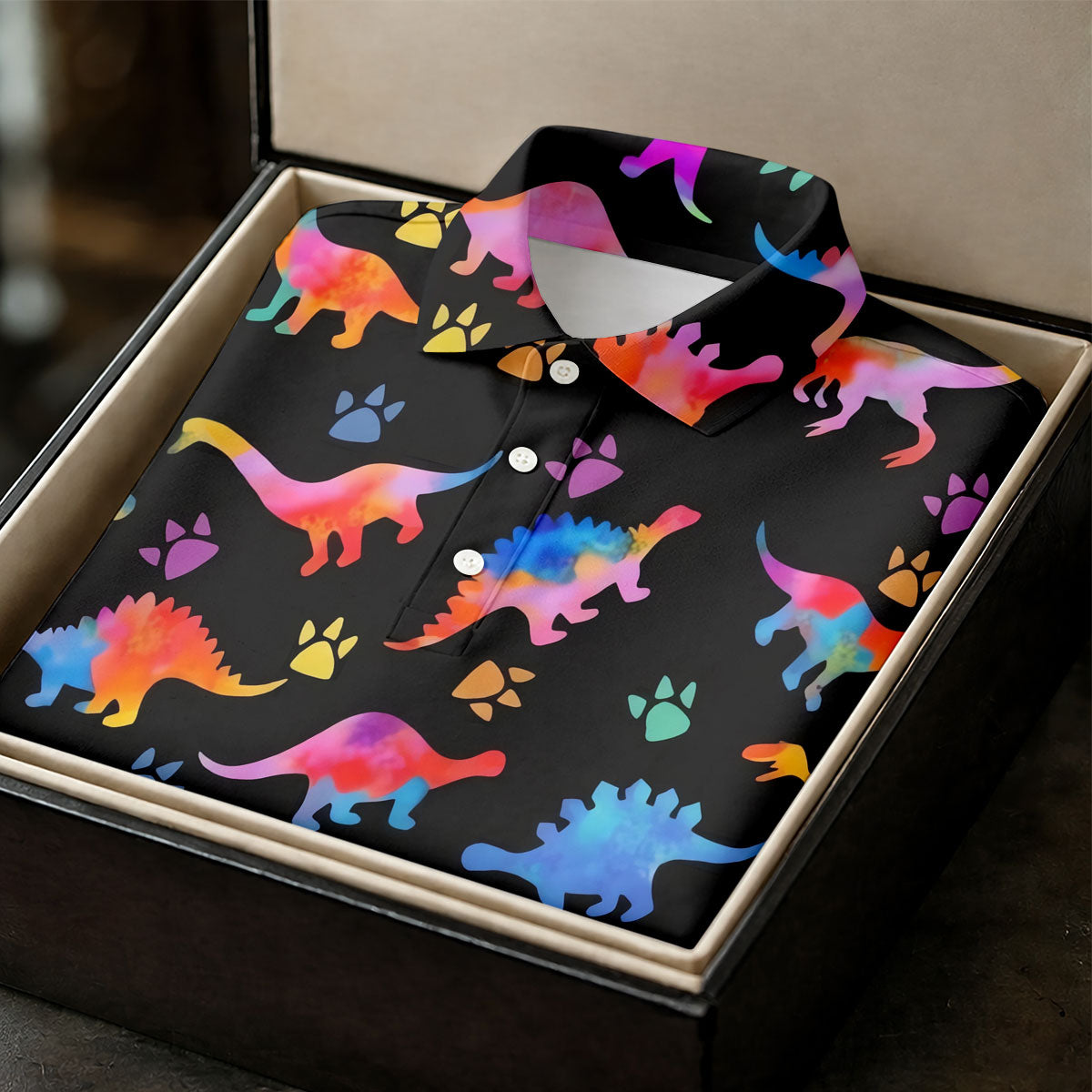 Dinosaur Lover Colorful Golf Shirt, Ladies Golf Shirts, Women's Golf Tops